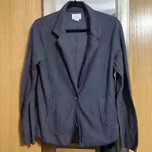 Caslon Large grey cotton blazer with 1 front button and 2 pockets - Picture 1 of 8