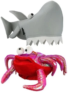 Adult 2 Piece Shark and Crab Hat Set Ocean Funny Animal Crazy Costume Accessory - Picture 1 of 9