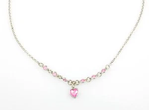 BOCCADAMO small children's necklace in 925 silver heart and rhinestone crystals PGR067 - Picture 1 of 2
