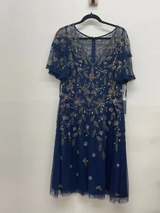 Adrianna Papell Damen Perlen Midikleid GRÖSSE 16 - Bild 1 von 4