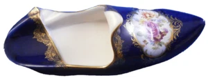Antique 19thC Meissen Porcelain Cobalt Blue Shoe Slipper Porzellan Pantoffel - Picture 1 of 8