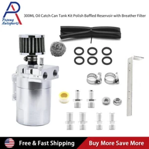 Kit de latas de captura de aceite depósito tanque deflector con filtro respirador aluminio universal - Imagen 1 de 10