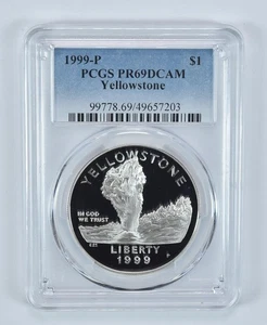 1999-P Yellowstone Commemorative Dollar PR69 DCAM PCGS Blue Label *2033 - Picture 1 of 5