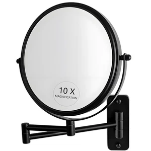 8" Wand Schminkspiegel, 1X/10X Vergrößerungsspiegel mit 360° Ausziehbar... - Bild 1 von 7