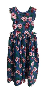 Cary of San Francisco Größe 8 Baumwolle Blumenmuster blau und rosa Pullover Mädchen - Bild 1 von 15