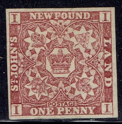Newfoundland #1 mint no gum stamp - Image 1 of 2