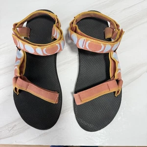 Teva Sandal Women 9 Orange Black Original Universal Ollie Pop Outdoor Hiking - Picture 1 of 7