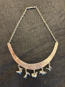 SELTEN VINTAGE SIGNIERT G LAFFI PERU GEHÄMMERT STERL 925 FETISCH LATZ HALSKETTE *55,4 gm* - Bild 1 von 9