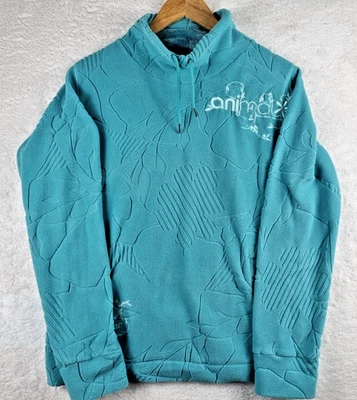 Pulôver Animal Freeride Society pescoço de lã azul água textura em relevo tamanho 14 - Imagem 1 de 4