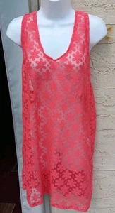 Cover-Up Orange Blumen Racerback Badeanzug Strand KLEID L-XL VERSTELLBAR - Bild 1 von 6