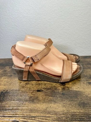 Teva Ysidro Women's Size 7.5 Shoes Brown Leather Strappy Wedge Platform Sandals - Image 1 of 4