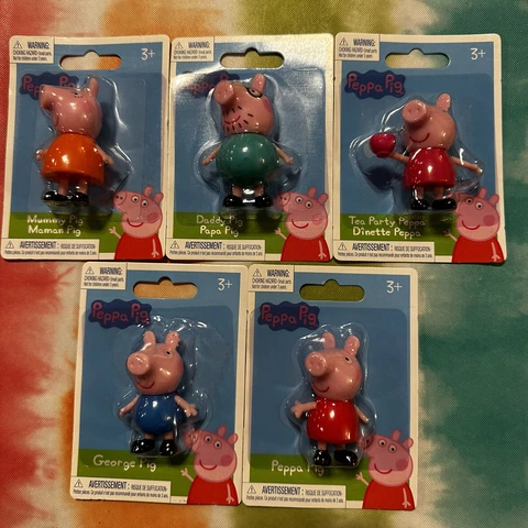 Hasbro Peppa Pig, Tea Party Peppa, George Pig Mummy Pig &Daddy Pig 5 Pc Set Mini Cover