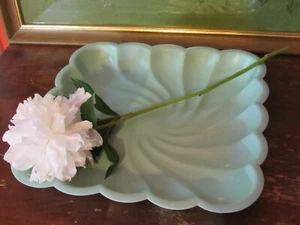 UNIQUE Upcycled Painted & Sealed English Silver Mfg Corp Square Scalloped Tray - Picture 1 of 5