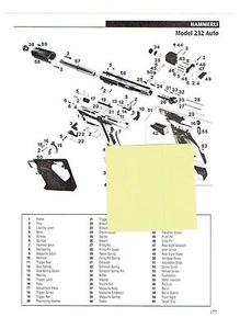 HAMMERLI MODELS 232 AND 280 AUTO PISTOLS EXPLODED VIEW & PARTS LIST 2011 AD - Picture 1 of 2