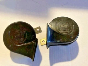 96 BMW 328is Horns OEM Low & High Pair w/ brackets 2 DR 328 328i 92-96 - Bild 1 von 5