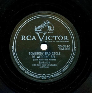 EARTHA KITT on 1954 RCA Victor 20-5610 - Somebody Bad Stole De Wedding Bell - Picture 1 of 1