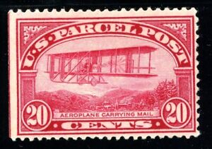 USAstamps Unused FVF US 1912 Parcel Post Mail Plane Scott Q8 OG MHR SCV $110
