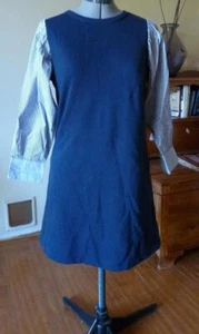 Free Assembly mixed media organic Terry cotton knit shift dress striped sleeve S - Picture 1 of 5