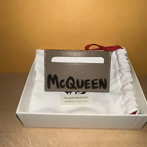 NEW Alexander mcqueen graffiti cardholder 602144 1AAML BLACK WHITE AUTHENTIC NWT - Picture 1 of 6