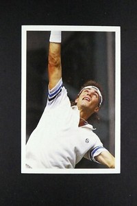 1 x Booster card Question of Sport 1986 Pat Cash Tennis (serving)