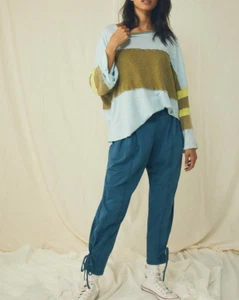 Camiseta Bobbi Free People We The Free Azul Verde Bloqueada de Color Grande Talla XS - Imagen 1 de 3