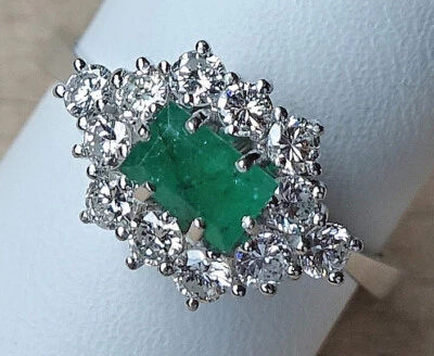 Princess Diamant Ring 18Kt 750 Gold Ring Brillant Smaragd Brillanten ♦️♦️MAN1654 - Bild 1 von 4