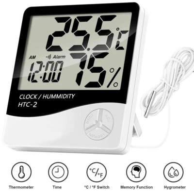 Digital Wetterstation Thermometer mit Außensensor LCD Innen Außen Thermometer - Bild 1 von 4