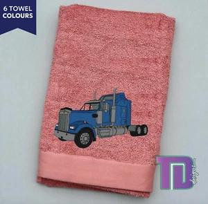 Kenworth W Model truck Embroidered Bath Sheet Towel - Picture 1 of 2