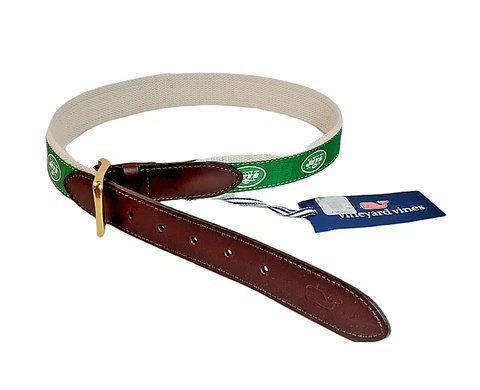 Vineyard Vines NFL New York Jets Canvas Team Belt Men’s Size 32 - MSRP $58 Cover