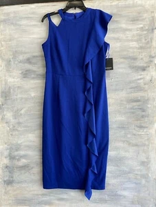 NEU! Marina 261376 Cascade Midi Mantel Kleid, Größe 6 - royblau - Bild 1 von 12