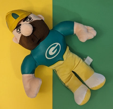 Vintage Green Bay Packers Plush Player Man - ~16" Nanco NFL Football Retro RARE! Cover