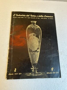 L'INDUSTRIA DEL GLASS E DELLA CERAMICS AUG/SEPT 1937 OLD MAGAZINE - Picture 1 of 7