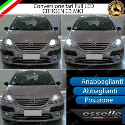 CONVERSIONE FARI FULL LED PER CITROEN C3 MK1 LED BIANCO CANBUS H7 12000lm - Immagine 1 di 4