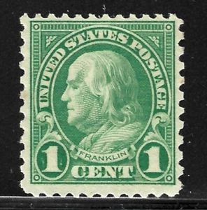 US Scott 578 MNH 1923-26 1c Green Franklin w/PF Certificate. - Picture 1 of 2