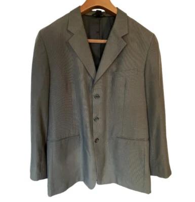 Classic Sport Coat Men's Blazer 42L Dark Green Gray Plaid 3-button Pockets - Image 1 of 4