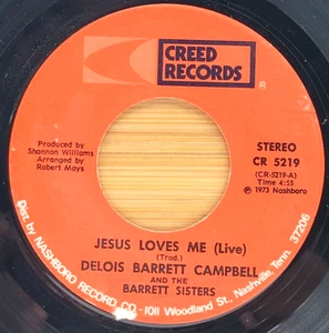 DELOIS BARRETT CAMPBELL - JESUS LOVES ME / I'LL FLY - GOSPEL SOUL FUNK 45 CREED - Picture 1 of 2