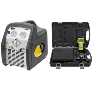 3/4HP Portable Refrigerant Recovery Machine & 220LB Charging Weight Scale Combo - Picture 1 of 15