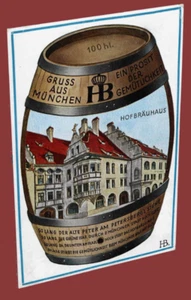 German WW2 Third Reich Artist Postcard München HB Hofbräuhaus - Picture 1 of 3