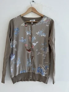 HEINE SIZE 38 /10 WOMENS Butterly Print BUTTON UP CARDIGAN / Top Light Weight - Picture 1 of 12