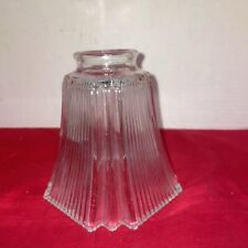 2 1/4" Fitter Square Ribbed Clear Glass Shade For Ceiling Fan Wall Sconce