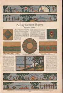 1912 PFADFINDERZIMMER LINNENMUSTER TRANSFER WOHNKULTUR PHILADELPHIA 17435 - Bild 1 von 1