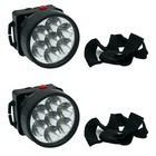 2er Set LED Kopflampe Schwarz Stirnleuchte Kopf Taschenlampe Stirnlampe