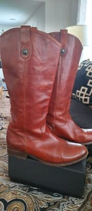 Botas de montar para mujer Frye Melissa con botones talla 11B cuero marrón tirón - Imagen 1 de 7