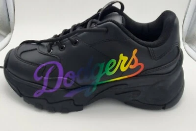 美国职棒大联盟洛杉矶道奇队大球厚底 P 鞋黑色彩虹 32SHC2011-07L — 第 1/4 张图片