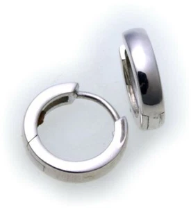 Ohrringe Klapp Creolen Silber 925 Durchmesser 12 mm Sterlingsilber Unisex - Picture 1 of 2