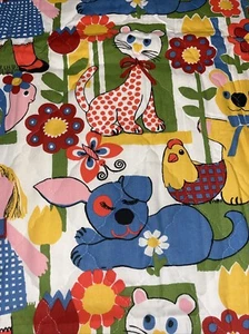 Vintage prequilted blanket, Quilt Panel -adorable - 2yd X 43” - Picture 1 of 11