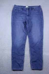Jeans donna Faded Glory 14 blu vita alta skinny lavaggio medio denim elasticizzato 36x29 - Foto 1 di 12