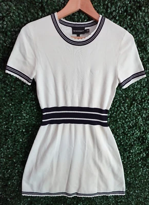 Mini Vestido Emporio Armani Retro Tejido Patinador Blanco Para Mujer Talla 42 NUEVO NUEVO CON ETIQUETAS Foto 1 de 4