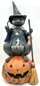 Jim Shore Black Cat Witch Halloween Pumpkin Statue Figure 6005917 2019 - Picture 1 of 19