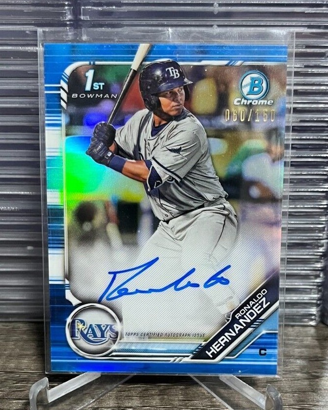 2019 Bowman Chrome Ronaldo Hernandez 1st Rookie Blue Refractor Auto #d 60/150